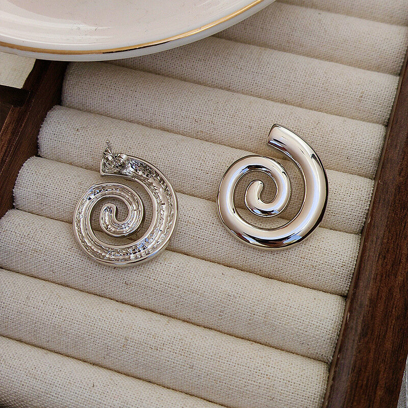 Серьги пусеты, размер 30 мм, серебряный — фото 1