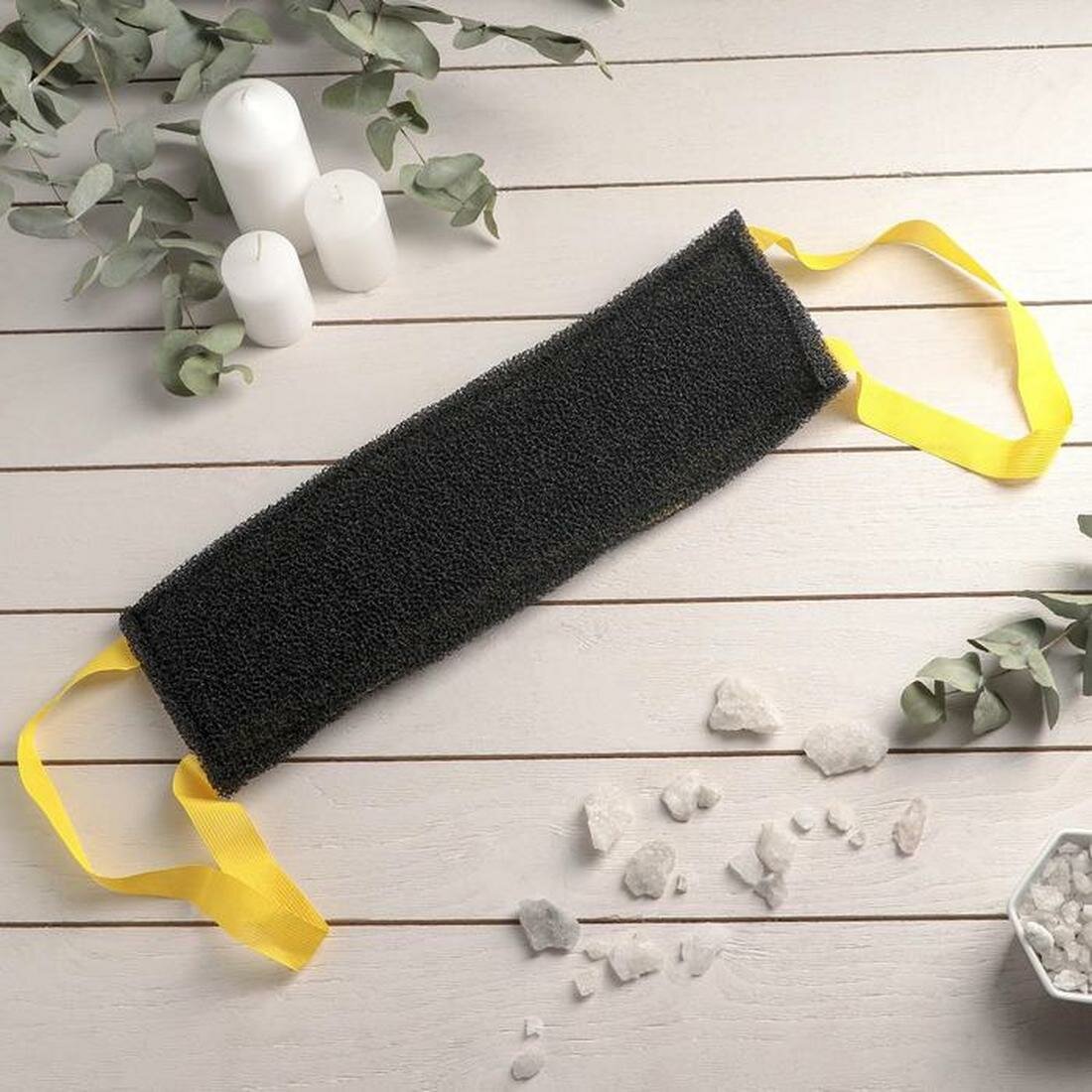 Шахтерская Губка для тела жёсткая  Чёрное золото   37   12 см  цвет  микс