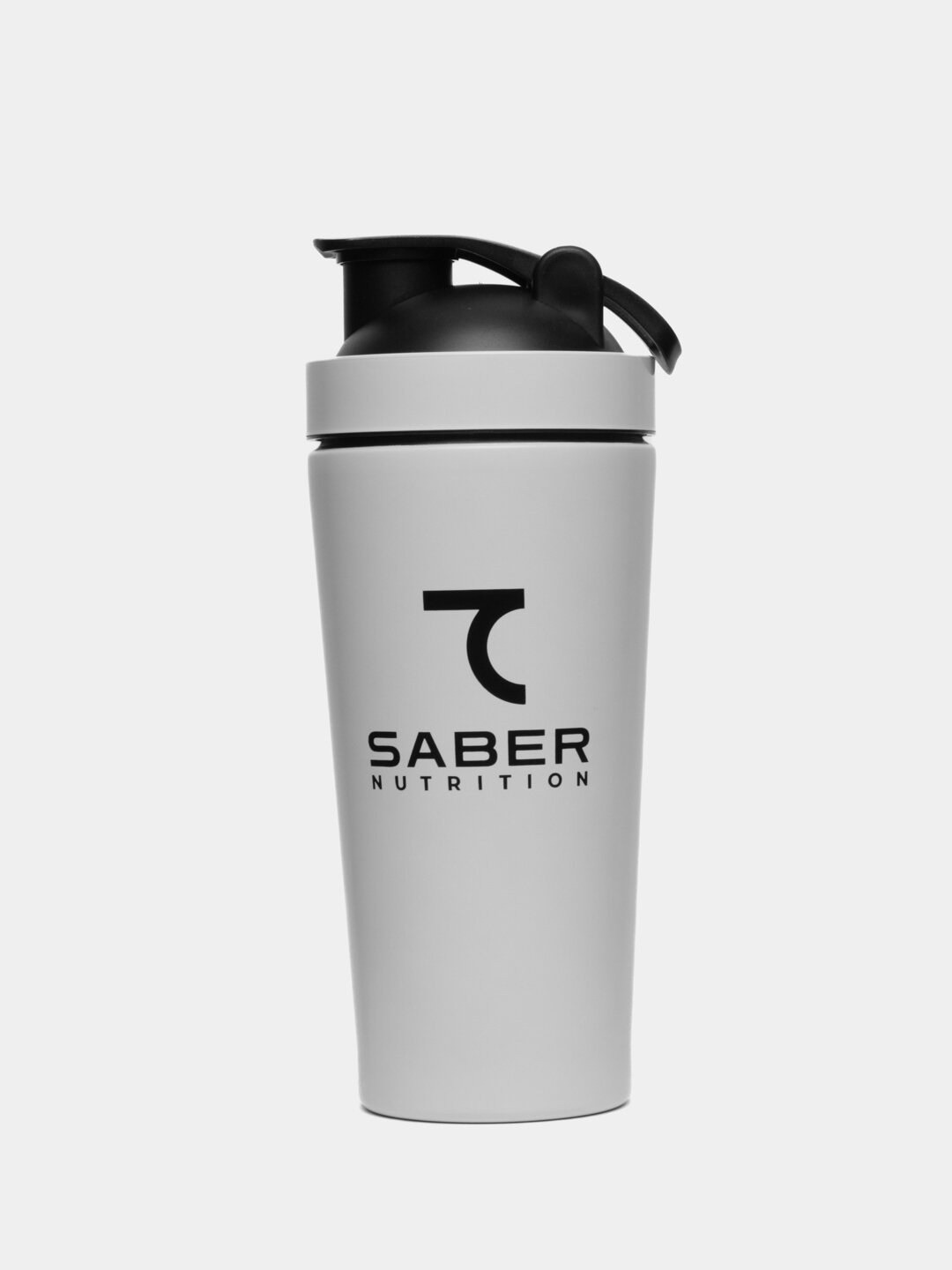 Шейкер 7SABER, нержавеющая сталь, защелкивающийся, белый, 750мл