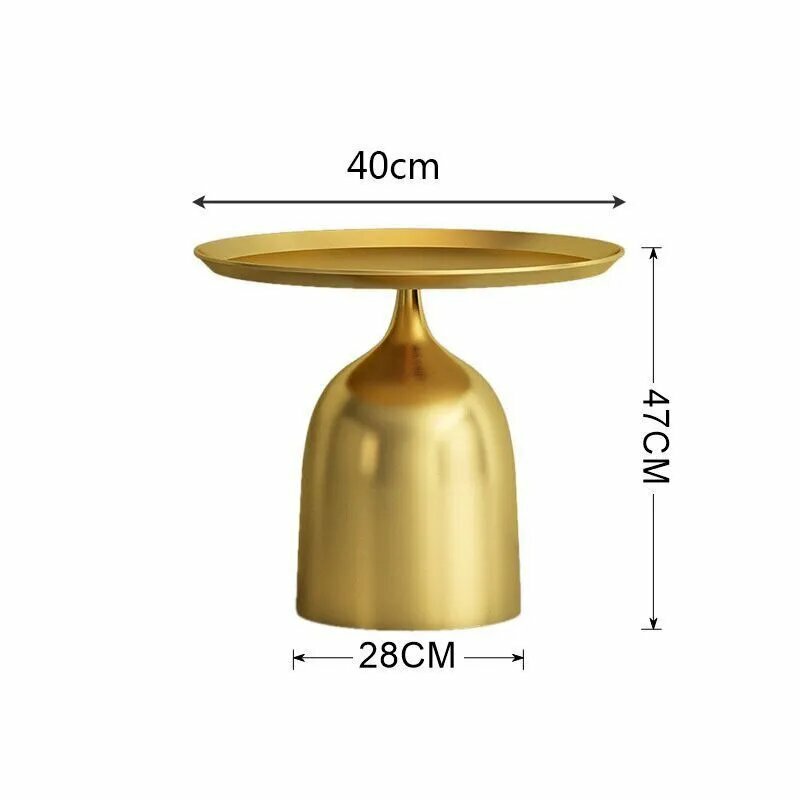 Журнальный столик круглый рабочий стол металлическая столешница золотой цвет 40х28х47см