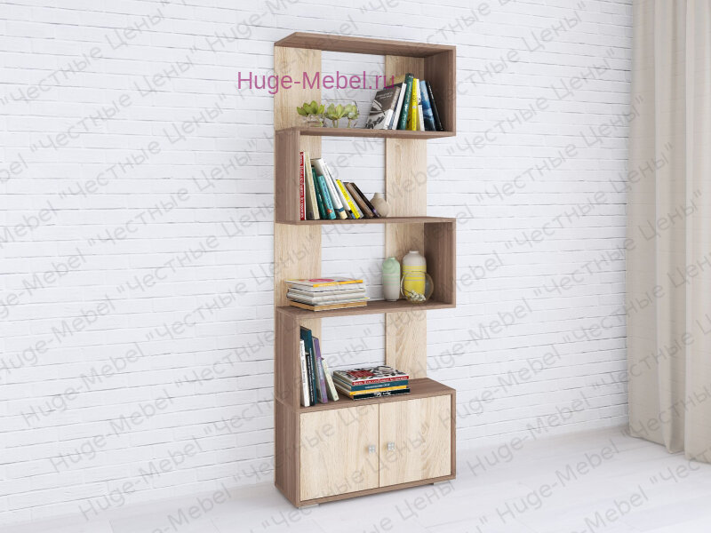 Стеллаж "Ромео-2 ясень/сонома" Huge Mebel Стеллажи. Ширина 250 высота 1800