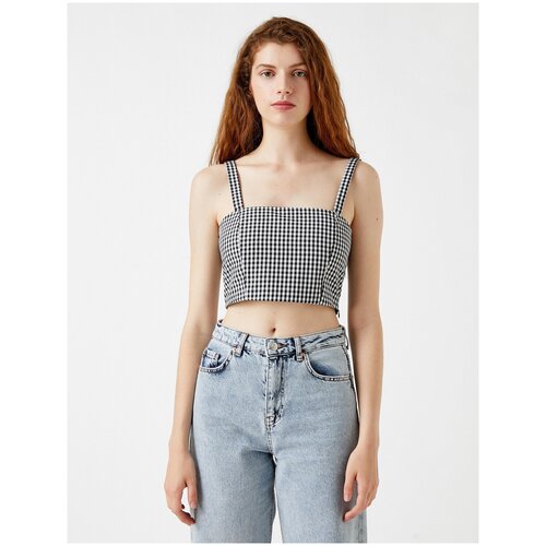 фото Блузка-топ koton teenage, 1yal38005iw, цвет: black check, размер: 38