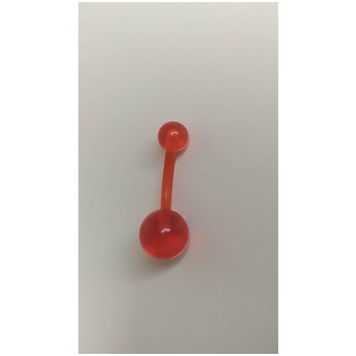 Банан для пирсинга пупка красный, акрил