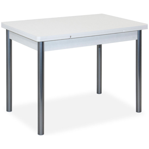фото Стол обеденный милан-мини evo белый цемент/ хром-лак. размеры стола (дхшхв): 90(150)х60х75 см. кубика