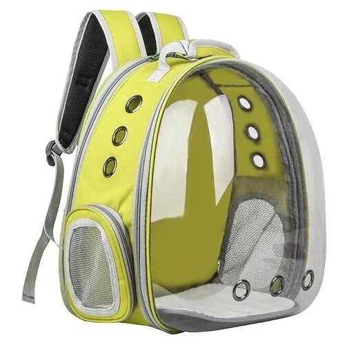 Рюкзак палатка для переноски животных, кошек, маленьких собак Petsy transparent (желтый)