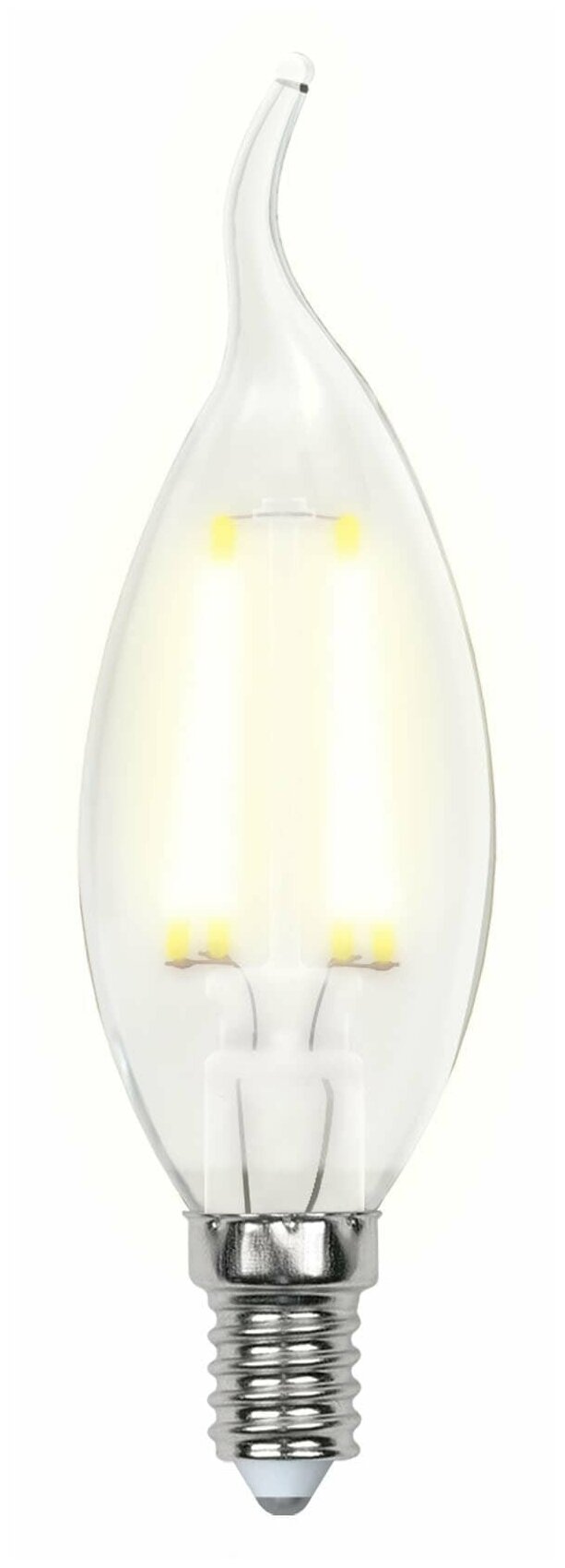 Uniel LED-CW35-7,5W/WW/E14/CL GLA01TR Лампа светодиодная. Форма "свеча на ветру", прозрачная. Серия Air. Теплый белый свет (3000K). Картон. ТМ Uniel