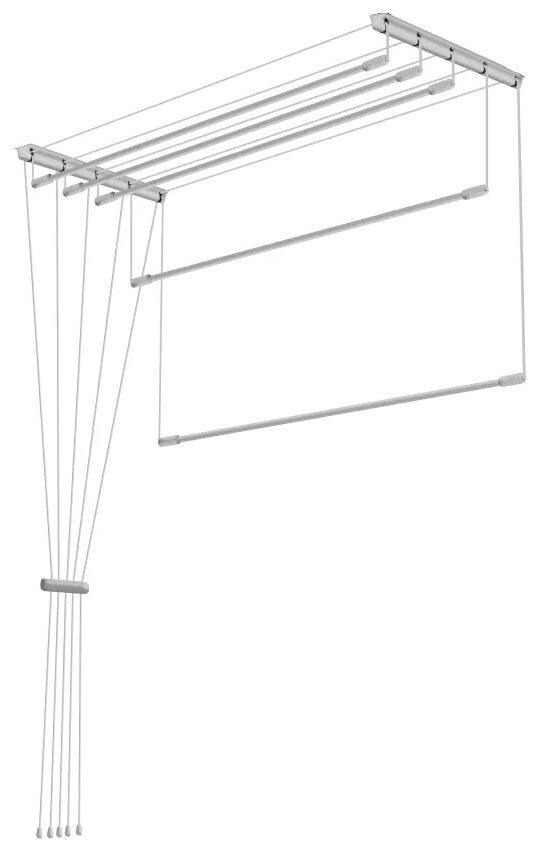 Сушилка для белья настенно-потолочная "Лиана", 5 прутьев, длина 1.5 м