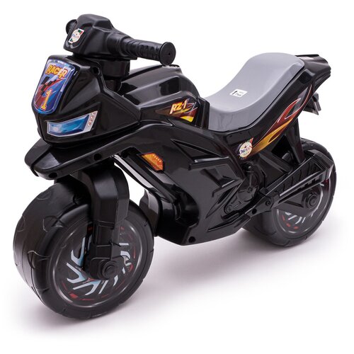 Купить Двухколесный мотоцикл каталка для детей пластмассовый беговел, Orion Toys, черный, пластик