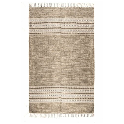 Ковер на пол двусторонний безворсовый палас 120х180 см GIZ HOME Турция 100% хлопок серый бежевый 201ALBJ002002