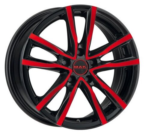 Литые колесные диски MAK MILANO Black and Red 8x18 5x114.3 ET40 D76 Чёрный с красной лицевой частью (F8080MIBR40FF)