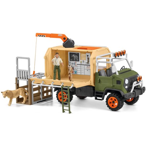 Игровой набор Schleich Большой ветеринарный спасательный грузовик 42475, 10 дет. игровой набор schleich большой ветеринарный спасательный грузовик 42475 10 дет