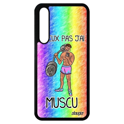 фото Противоударный чехол на // huawei p20 pro // "не могу - у меня бодибилдинг!" крутой шутка, utaupia, черный