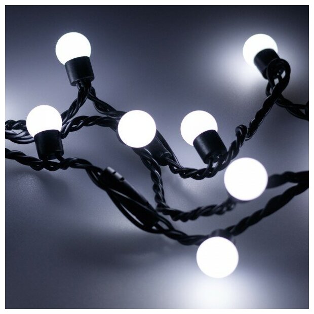 Светодиодная Гирлянда Arlight Ard-ball-classic-d17.5-10000-black-100led White (230v, 7w) 025583 - фото №2
