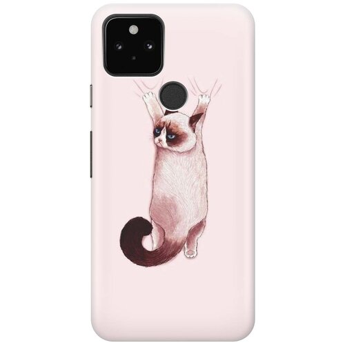 фото Ультратонкий силиконовый чехол-накладка для google pixel 5 с принтом "недовольный кот" gosso