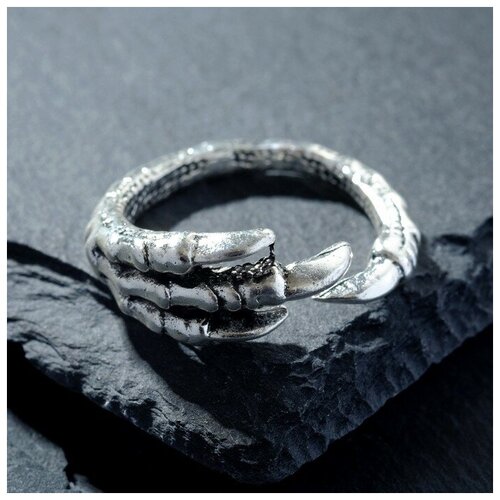 Кольцо кольцо перстень ворон цвет чернёное серебро безразмерное