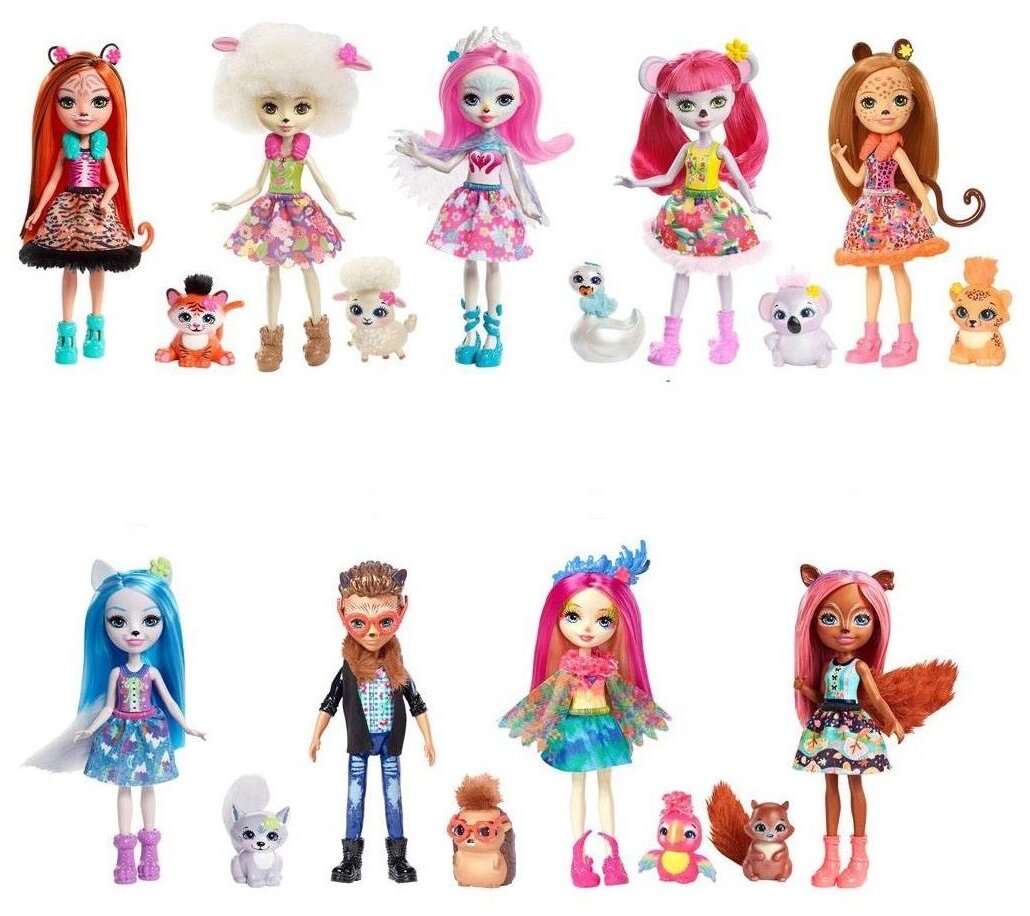 Кукла Mattel Enchantimals Гламурная вечеринка Кот Коул Кэт с питомцем HNT59/FNH22