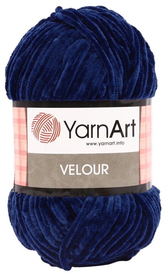 Пряжа для вязания YarnArt 'Velour' 100г 170м (100% микрополиэстер) (848 темно-синий), 5 мотков
