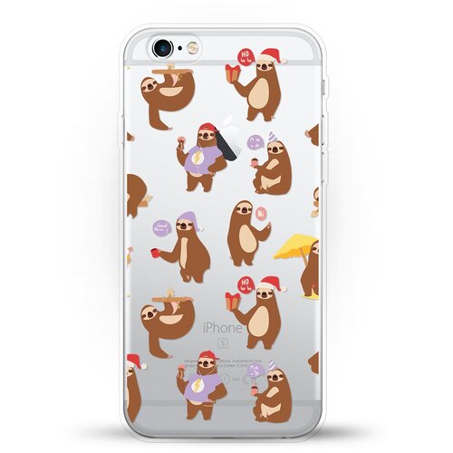 фото Силиконовый чехол узор из ленивцев на apple iphone 6/iphone 6s andy & paul