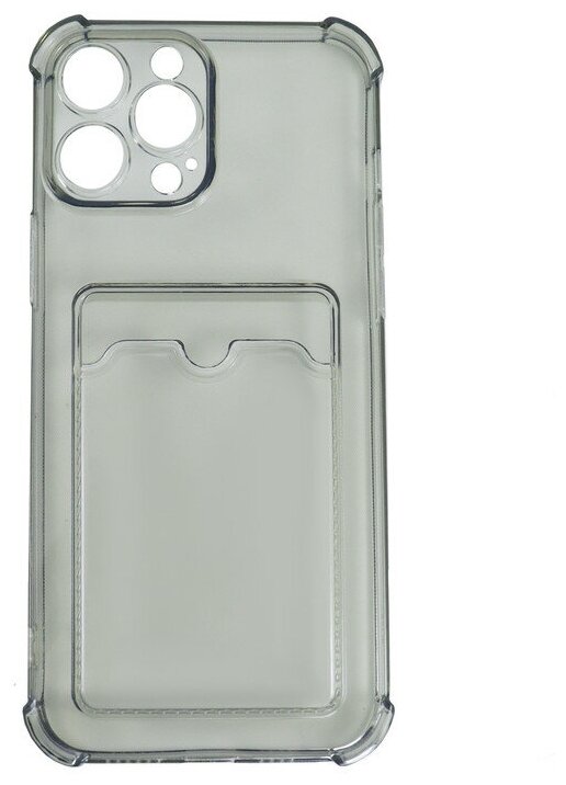 Чехол защитный усиленный TPU LuxCase для Apple iPhone 12 Pro Max, Прозрачно-серы - фото №6