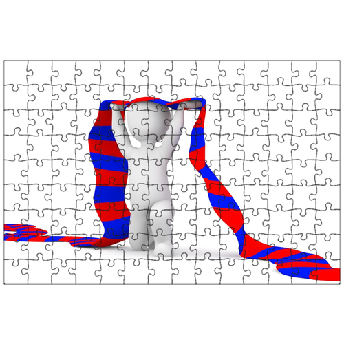 фото Магнитный пазл 27x18см."поклонник, шарф, футбол" на холодильник lotsprints
