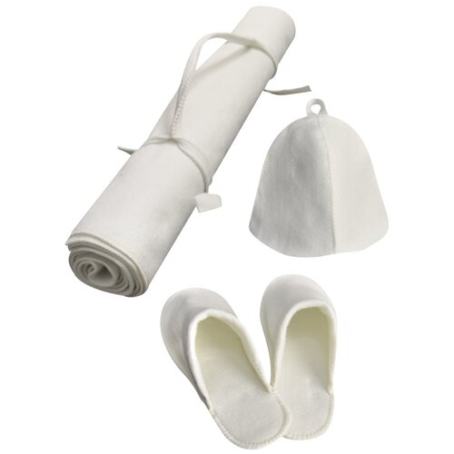 Набор для бани для женщин: коврик из войлока 160х60 см, шапка и женские тапки