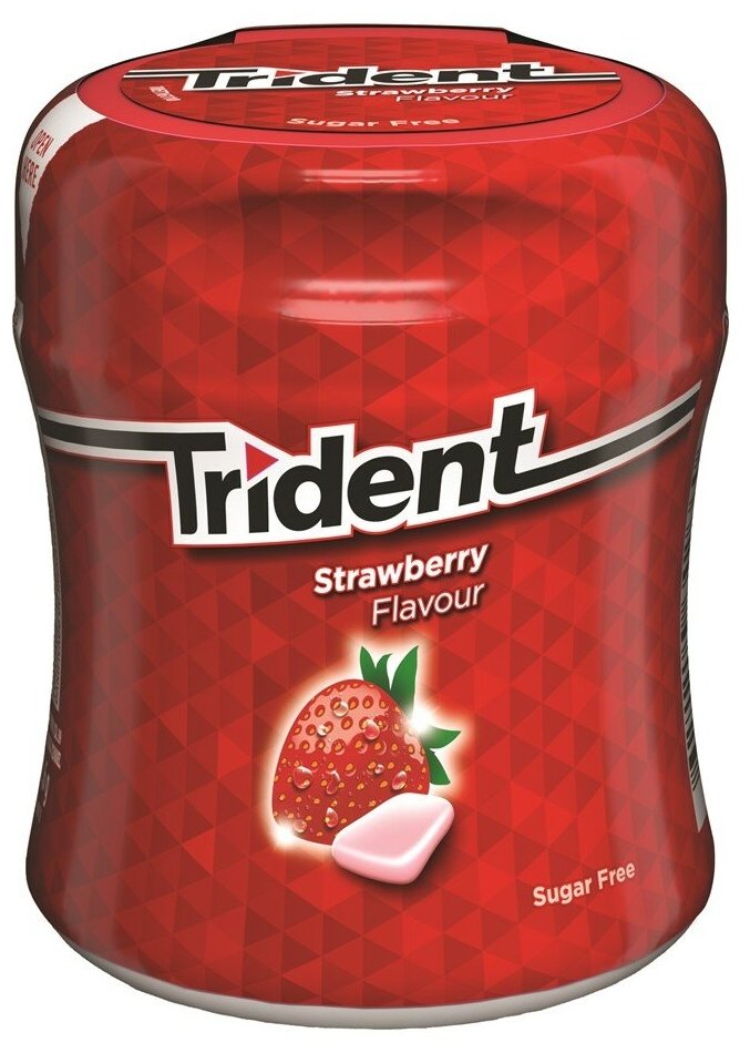 Жевательная резинка Trident без сахара со вкусом клубники 82,6 гр - фотография № 1