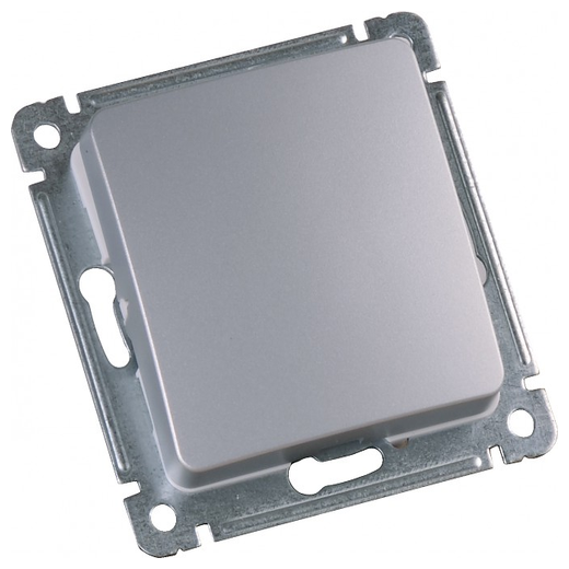 фото Переключатель HEGEL Master ВС10-461-06 одноклавишный на 2 направления скрытая установка серебро