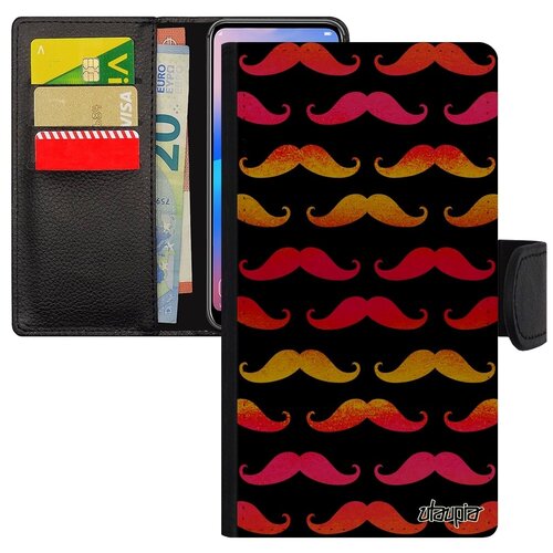 фото Защитный чехол-книжка для телефона // xiaomi mi 8 lite // "усы" гламур имидж, utaupia, голубой