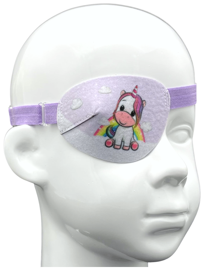 Окклюдер на резинке eyeOK "Единорог на облаке", размер детский, для закрытия правого глаза, анатомический