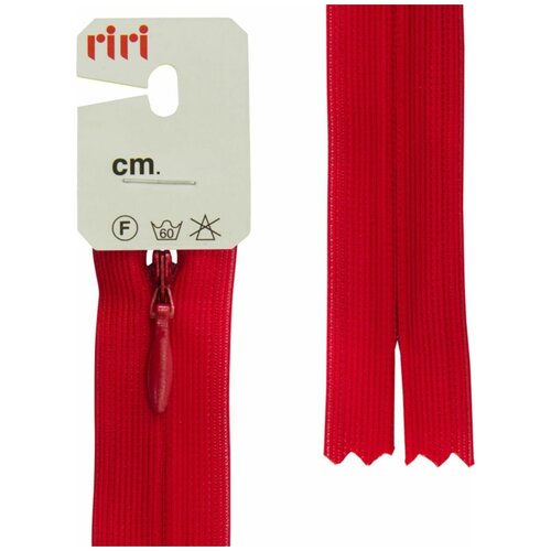 Застежка-молния потайная Riri, неразъемная, Т3, цвет: красный (2407), длина 50 см