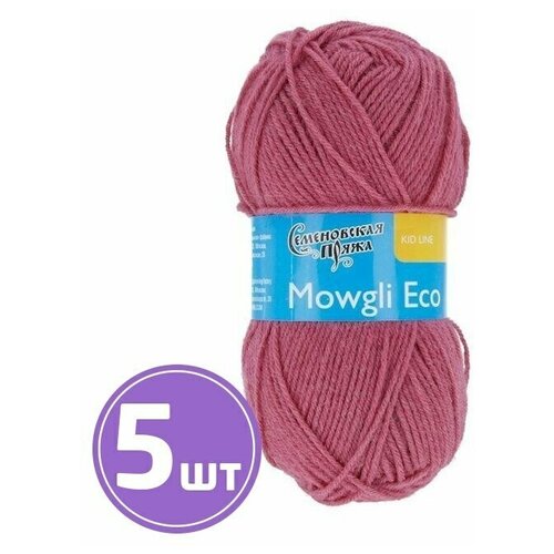 Пряжа Семеновская пряжа Mowgli Eco (51), брусничный 5 шт. по 50 г