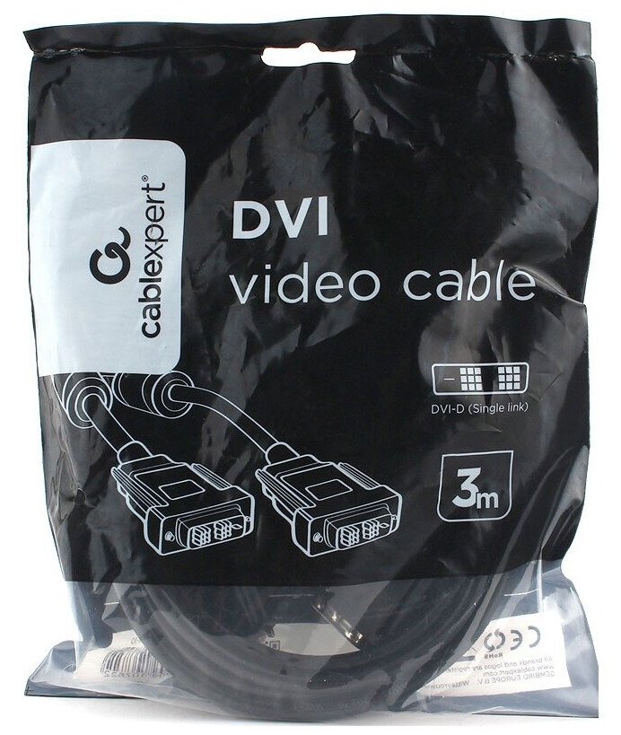 Кабель интерфейсный DVI-DVI Cablexpert - фото №3