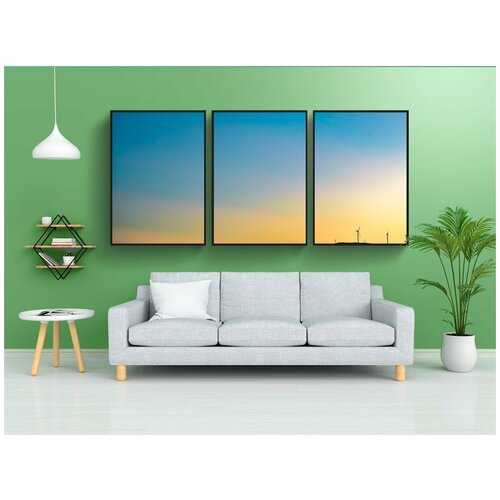 фото Набор модулных постеров для интерьера "альтернативная энергетика, красота в природе, ясное небо" 60x90 см. в тубусе, без рамки lotsprints