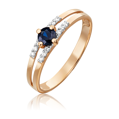 PLATINA jewelry Золотое кольцо с сапфиром и бриллиантами 01-1516-00-105-1110-30, размер 16