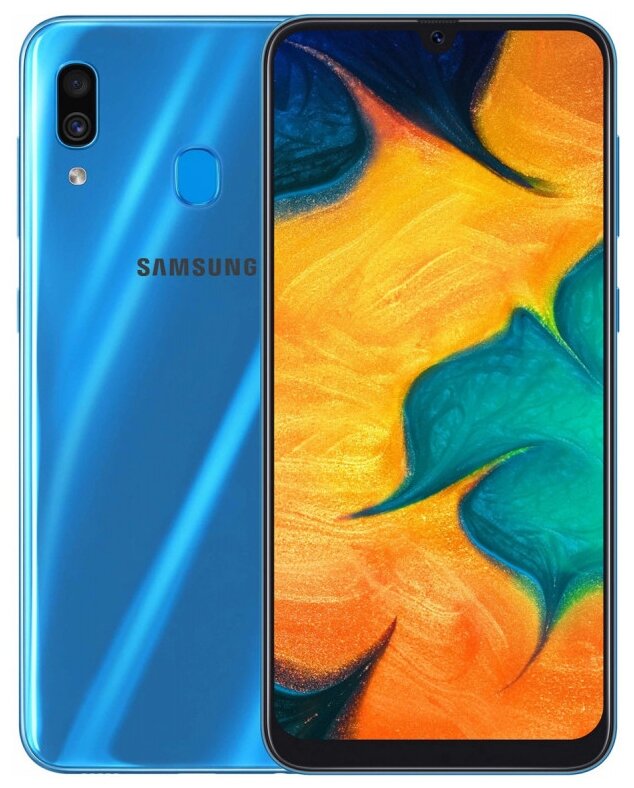 Смартфон Samsung Galaxy A30 3/32 ГБ, 2 SIM, синий