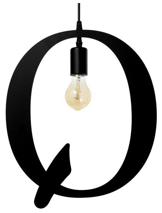 Светильник "Алфавит Q" E27 40Вт черный 41х33 см, BayerLux - фотография № 3
