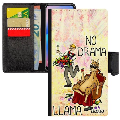 фото Защитный чехол- книжка для смарфона // galaxy a5 2017 // "no drama lama" шутка дизайн, utaupia, светло- розовый