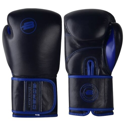 Перчатки боксерские BoyBo Rage BBG200, кожа, черно-синие (10 oz) перчатки боксерские boybo rage bbg200 кожа черно красные 16 oz