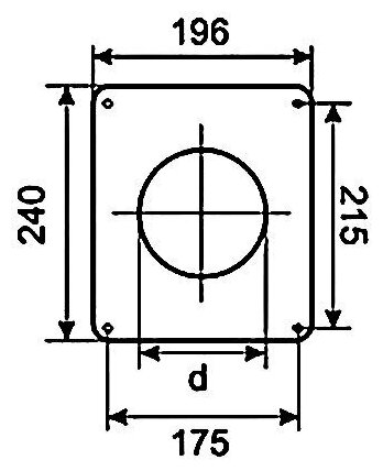 Торцевая площадка с решеткой, фланец D125 мм, 200х240мм, белая из металла