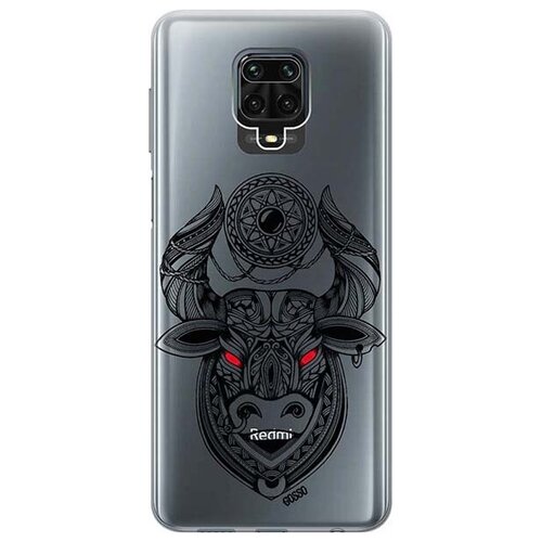 фото Ультратонкий силиконовый чехол-накладка для xiaomi redmi note 9s / note 9 pro / note 9 pro max с 3d принтом "grand bull" gosso