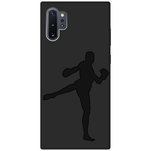 Матовый чехол Kickboxing для Samsung Galaxy Note 10+ / Самсунг Ноут 10+ с эффектом блика черный матовый чехол kickboxing для samsung galaxy a9 самсунг а9 с эффектом блика черный