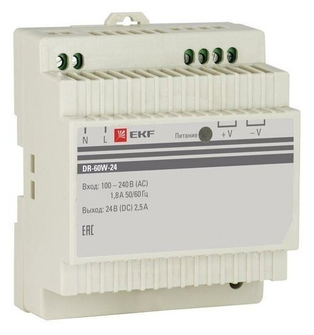 Блок питания для LED EKF DR-60W-24 EKF 60 60 Вт