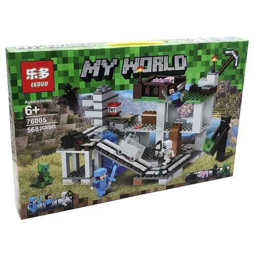 Конструктор LEDUO Minecraft MY WORLD 76005 Мини шахта, 568 деталей / игрушка по мотивам игры