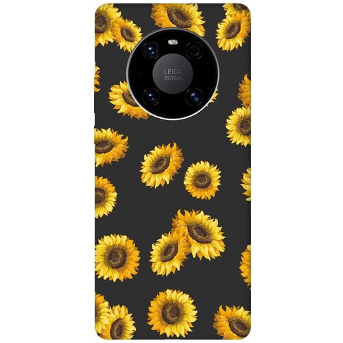 RE: PA Чехол - накладка Soft Sense для Huawei Mate 40 Pro с 3D принтом Sunflowers черный