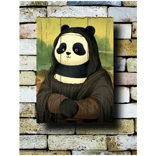 Картина на досках 'Панда Джоконда' 30/40 см картина на досках панда снова ест 30 40 см