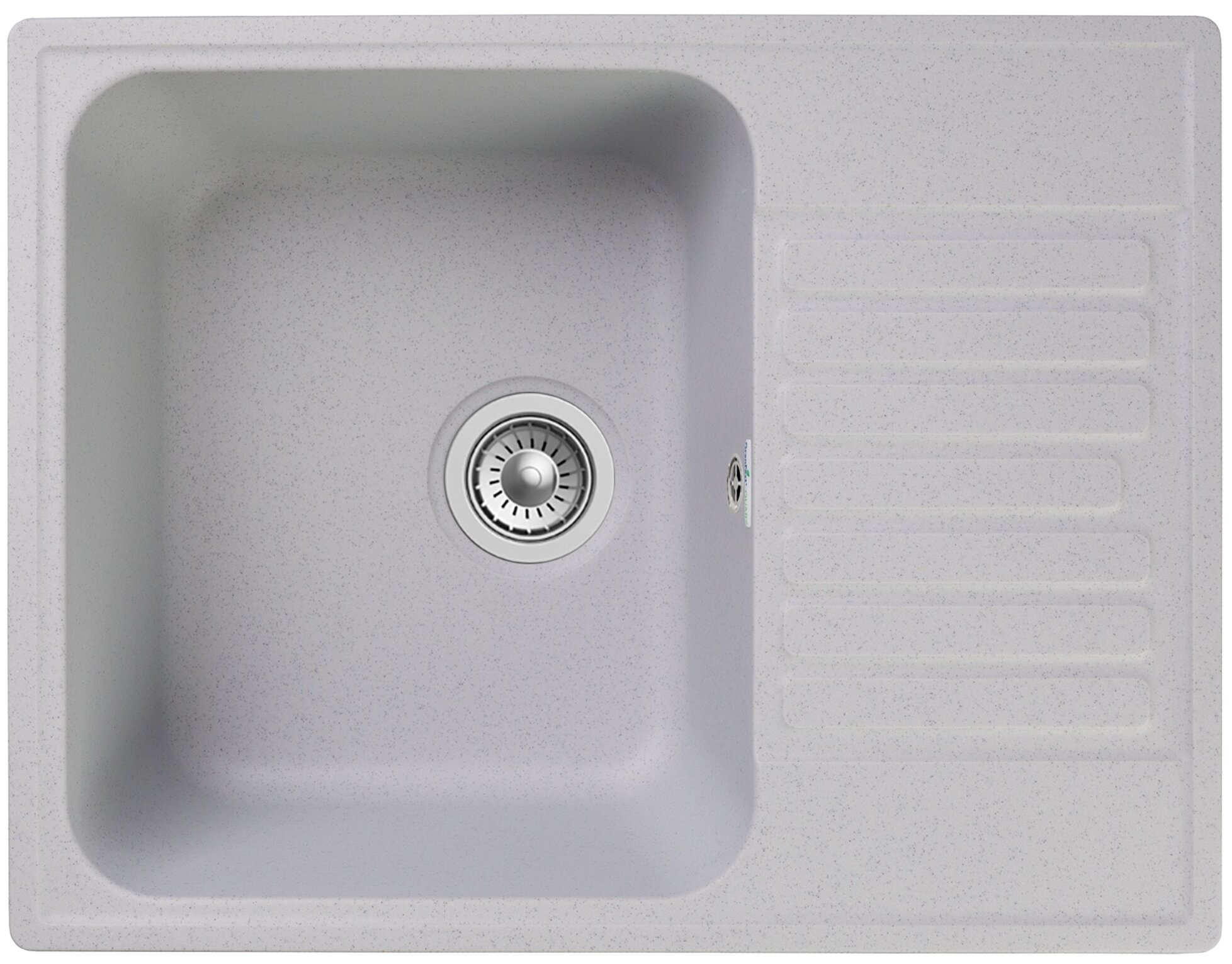 Кухонная кварцевая мойка GranFest Quarz Gf-Z13, врезная, прямоугольная, оборачиваемая, 620х590х180 мм, цвет серый/Раковина для кухни - фотография № 2