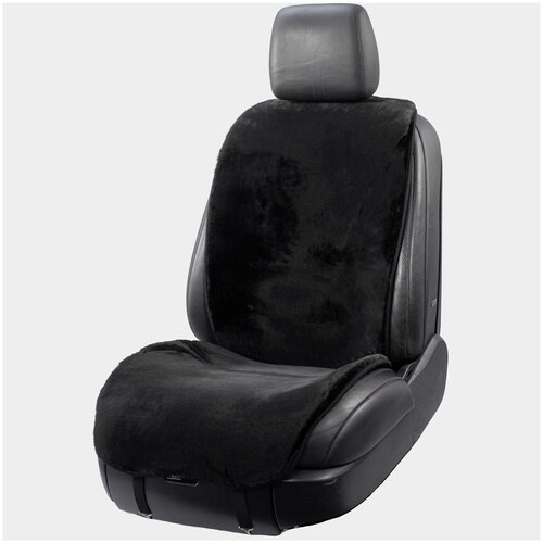 TROKOT / Меховая накидка на сиденье атвомобиля 1 шт / Универсальный чехол на сиденье авто Цвет Цвет черный