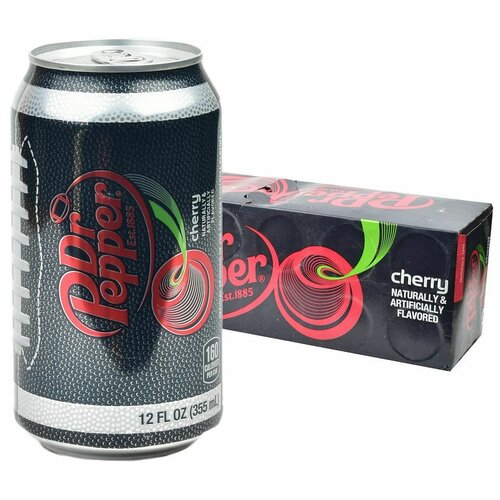 Газированный напиток Dr Pepper Cherry со вкусом вишни (США), 355 мл (6 шт)