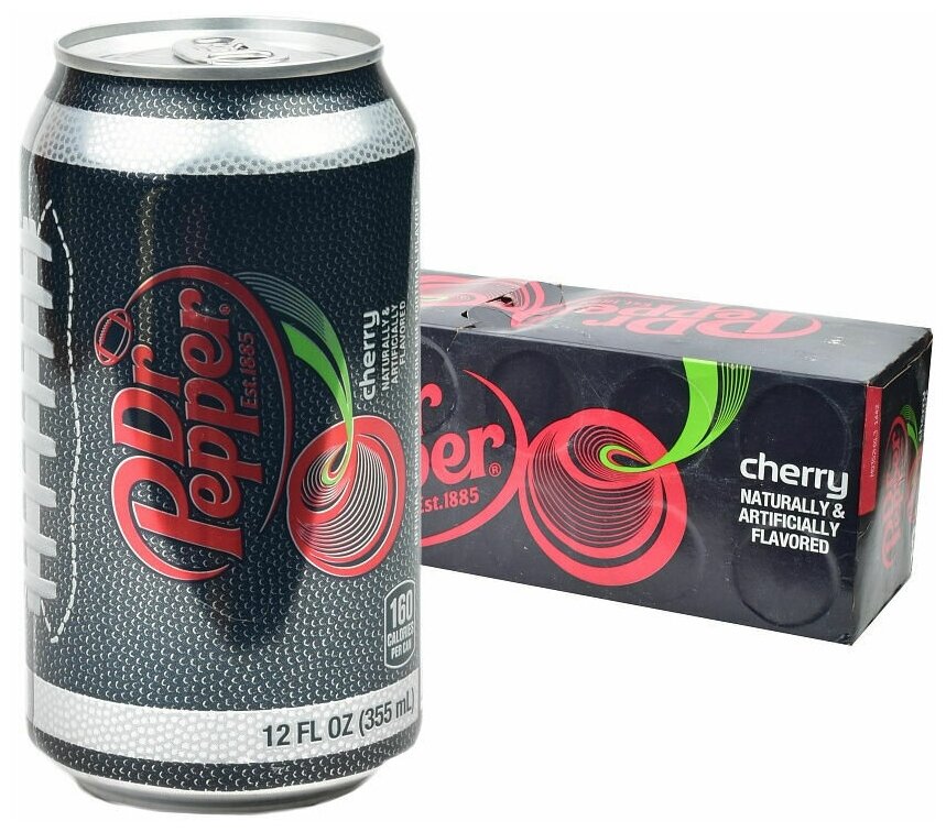 Газированный напиток Dr Pepper Cherry со вкусом вишни (США), 355 мл (6 шт) - фотография № 1