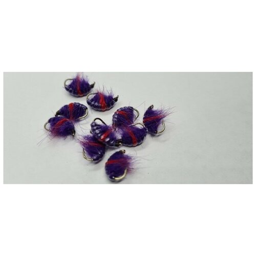 Мормыш GF кр. №12 фиолетовый с красной точкой, цена за 1 шт.